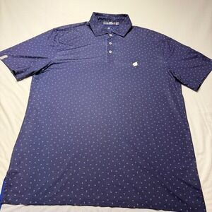 RLX Ralph Lauren Mens Navy Blue Geometric Triangle Print Performance Polo XL